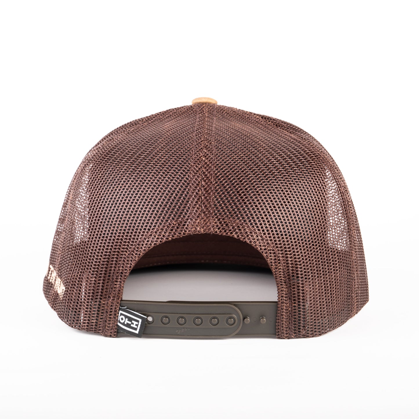 Desert Camo/Brown Embroidered Closed-Antler Trucker Cap (Flat Bill)