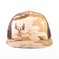 Desert Camo/Brown Embroidered Closed-Antler Trucker Cap (Flat Bill)