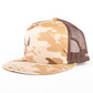 Desert Camo/Brown Embroidered Closed-Antler Trucker Cap (Flat Bill)