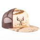 Desert Camo/Brown Embroidered Closed-Antler Trucker Cap (Flat Bill)