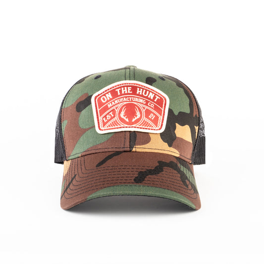 Forest Camo/Black Patch Trucker Cap