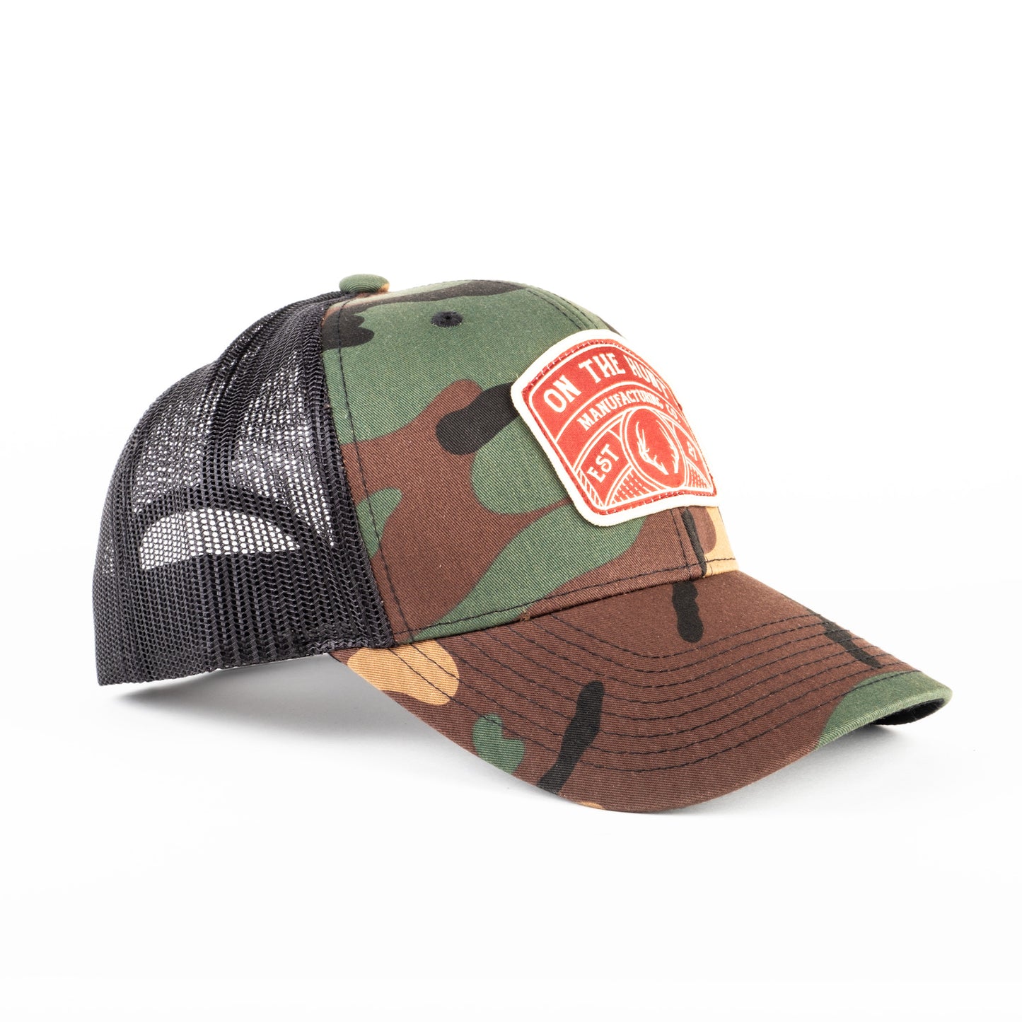 Forest Camo/Black Patch Trucker Cap