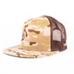 Scrub Camo/Brown Mesh Embroidered Open-Antler Trucker Cap (Flat Bill)