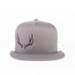 Charcoal/White Embroidered Open-Antler Trucker Cap (Flat bill)