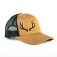 Coyote/Black Embroidered Open Antler Trucker Cap