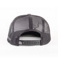 Charcoal/Black Embroidered Crossed Antler Trucker Cap (Flat Bill)