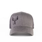 Charcoal/Coal  Embroidered Crossed Antler  Trucker Cap