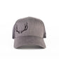 Charcoal/CoalEmbroidered Open Antler Trucker Cap