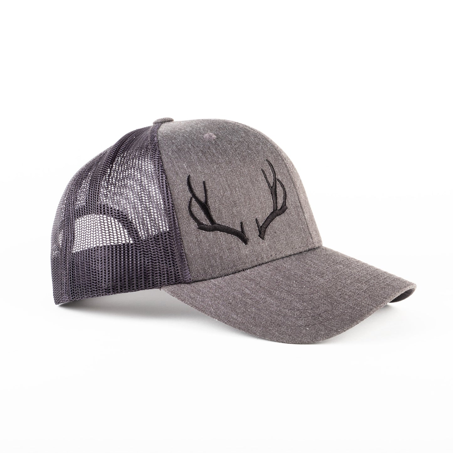 Charcoal/CoalEmbroidered Open Antler Trucker Cap