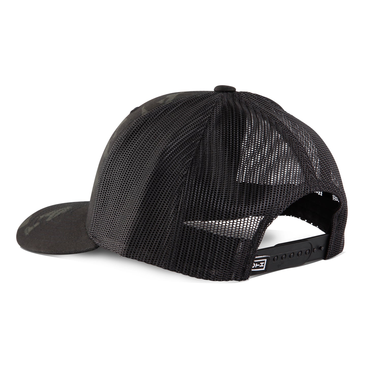 Charcoal Camo Mountain Badge Trucker Cap